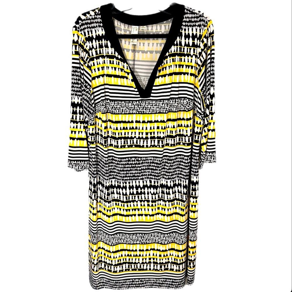 EMMA & MICHELE PULLOVER ABOVE DRESS SIZE 2X V~NECK 3/4 SLEEVE